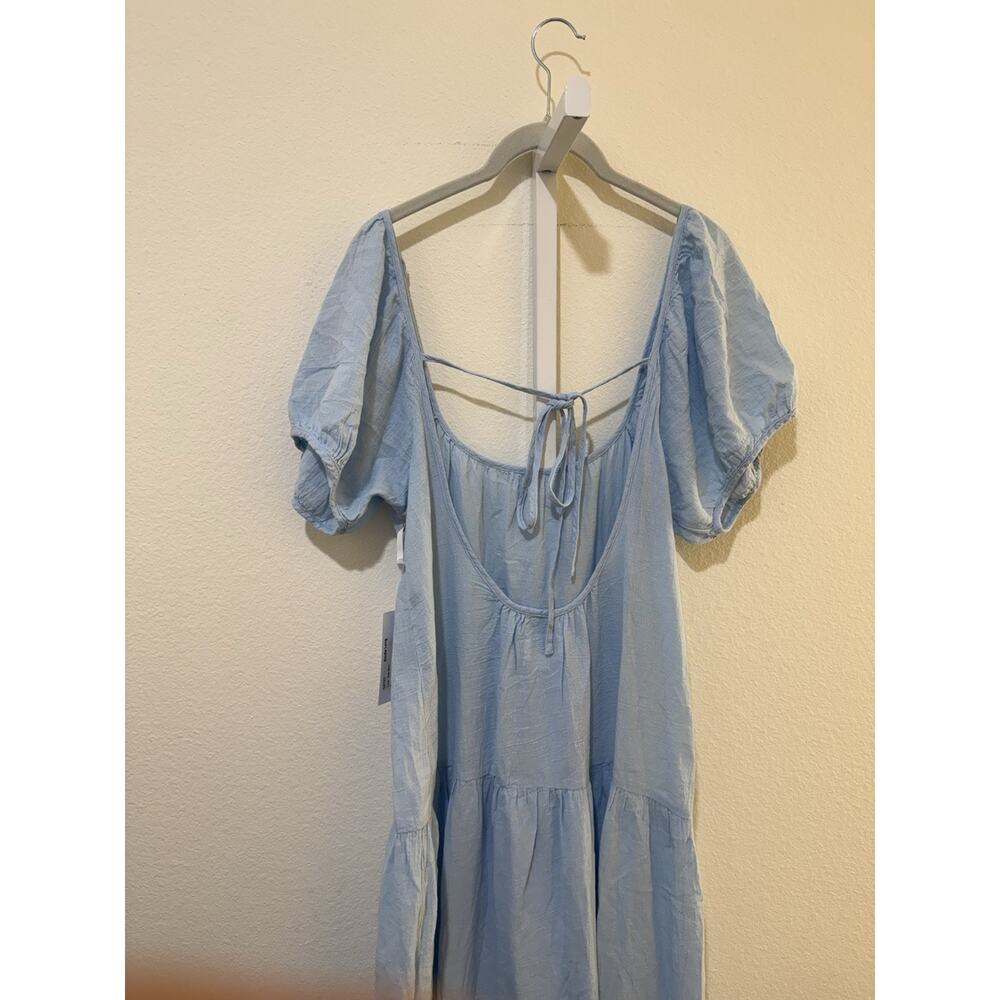HONORINE Elodie Long Cotton-gauze Midi Dress size M In Spa Blue - Picture 11 of 14